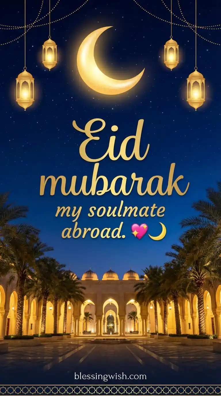 Short Eid Mubarak Text Messages for Husband Abroad