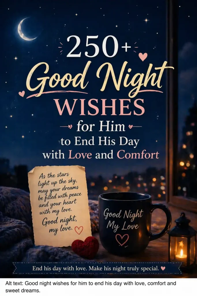 250+ Good Night Wishes For Him To End His Day With Love And Comfort ...