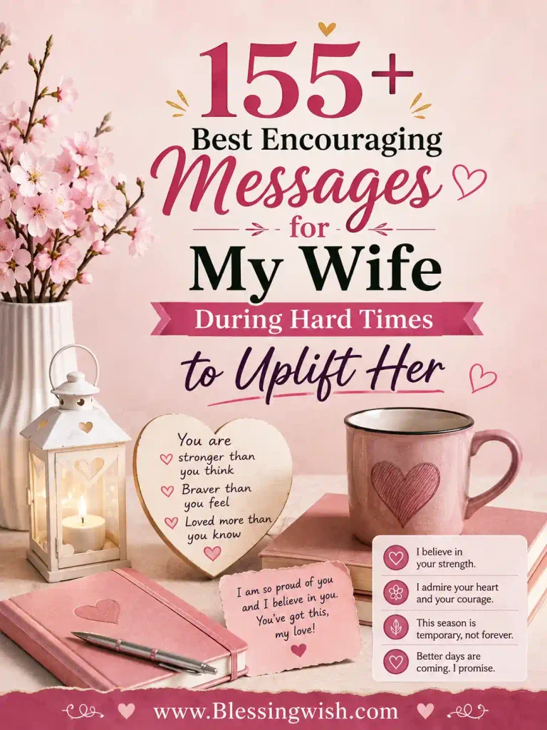 155+ encouraging messages for a wife during hard times, featuring heartfelt words of love, strength, and support.