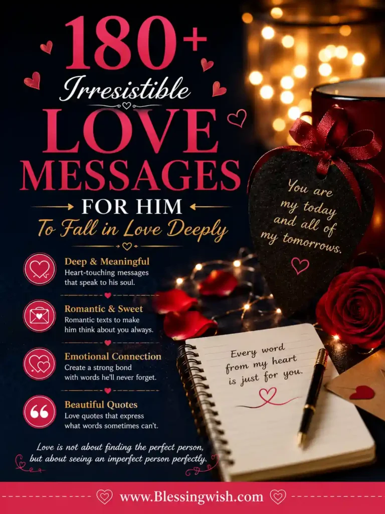 180+ Irresistible Love Messages For Him To Fall in Love Deeply 180+ irresistible love messages for him to deepen your connection, with romantic hearts, roses, and a cozy candlelit theme.