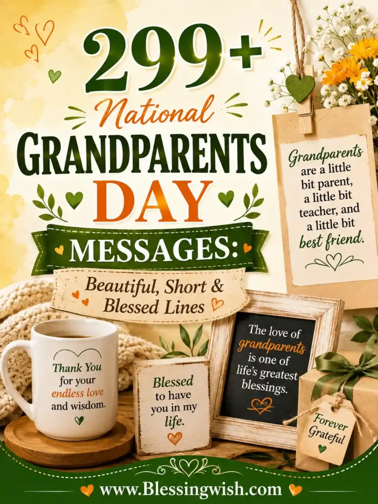 299+ National Grandparents Day Messages with beautiful, short and blessed lines, warm floral design and heartfelt family appreciation.