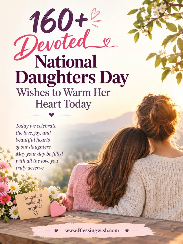 160+ devoted National Daughters Day wishes to warm her heart, celebrating the special bond, love, joy, and cherished memories shared between parents and daughters.