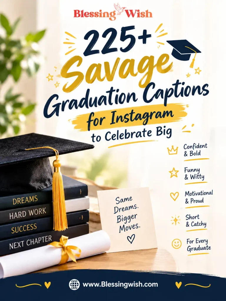225+ savage graduation captions for Instagram with bold, confident wording to celebrate graduation, success, and a major milestone.