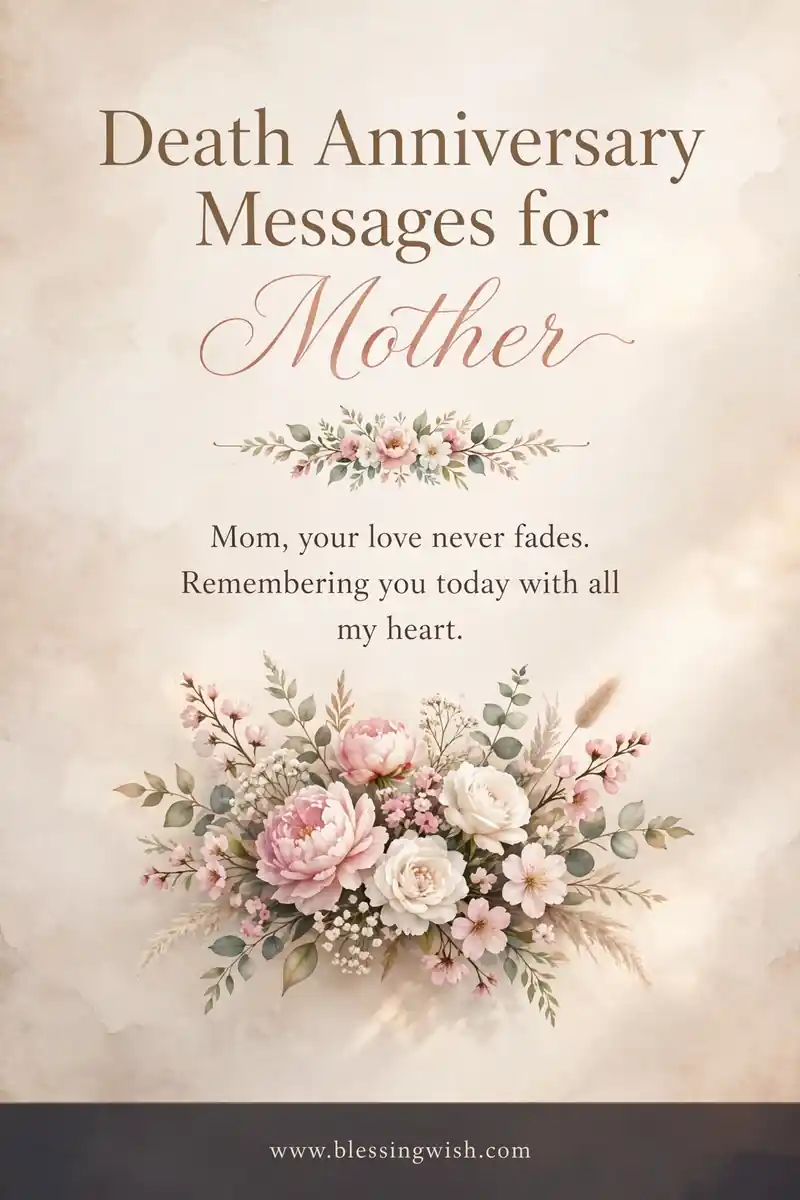 Bouquet of pink and white flowers, death anniversary messages for mother